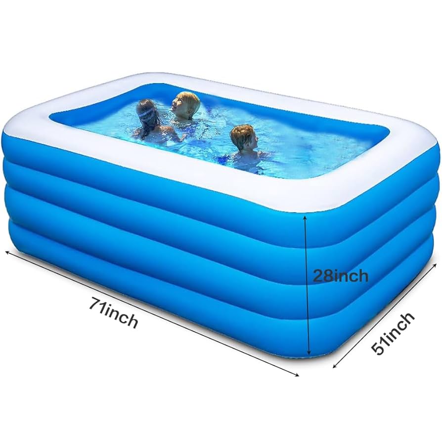 【匿名配送】Swimming Pool Amazon.com: Inflatable Swimming Pool, 71” x 51” x 28” Full